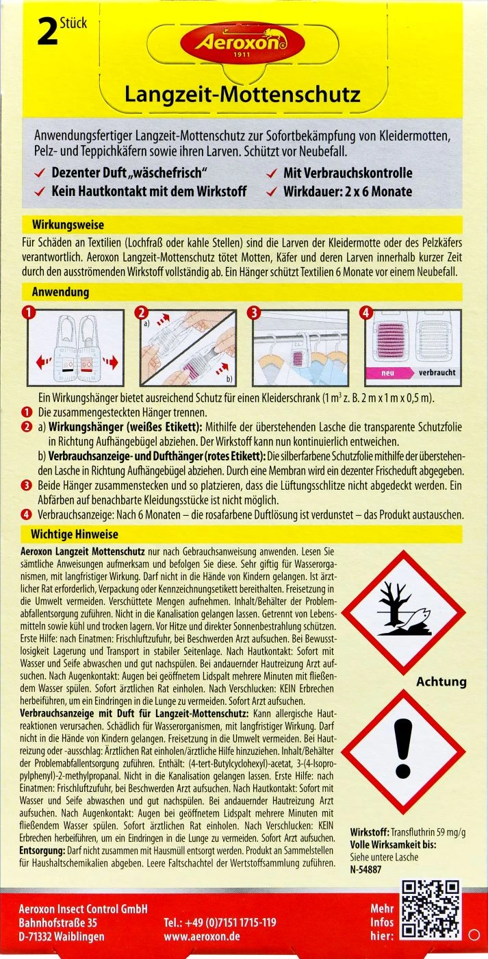 Aeroxon Langzeit Mottenschutz - 2 Stück 4 Aeroxon Langzeit Mottenschutz - 2 Stück – Bild 4