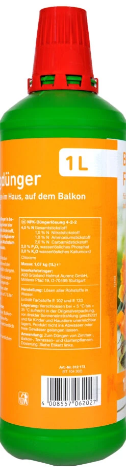 Blumendünger Ohne Guano - 1 L -Gartenbedarf Laden Blumenduenger20ohne20Guano 35115 H02