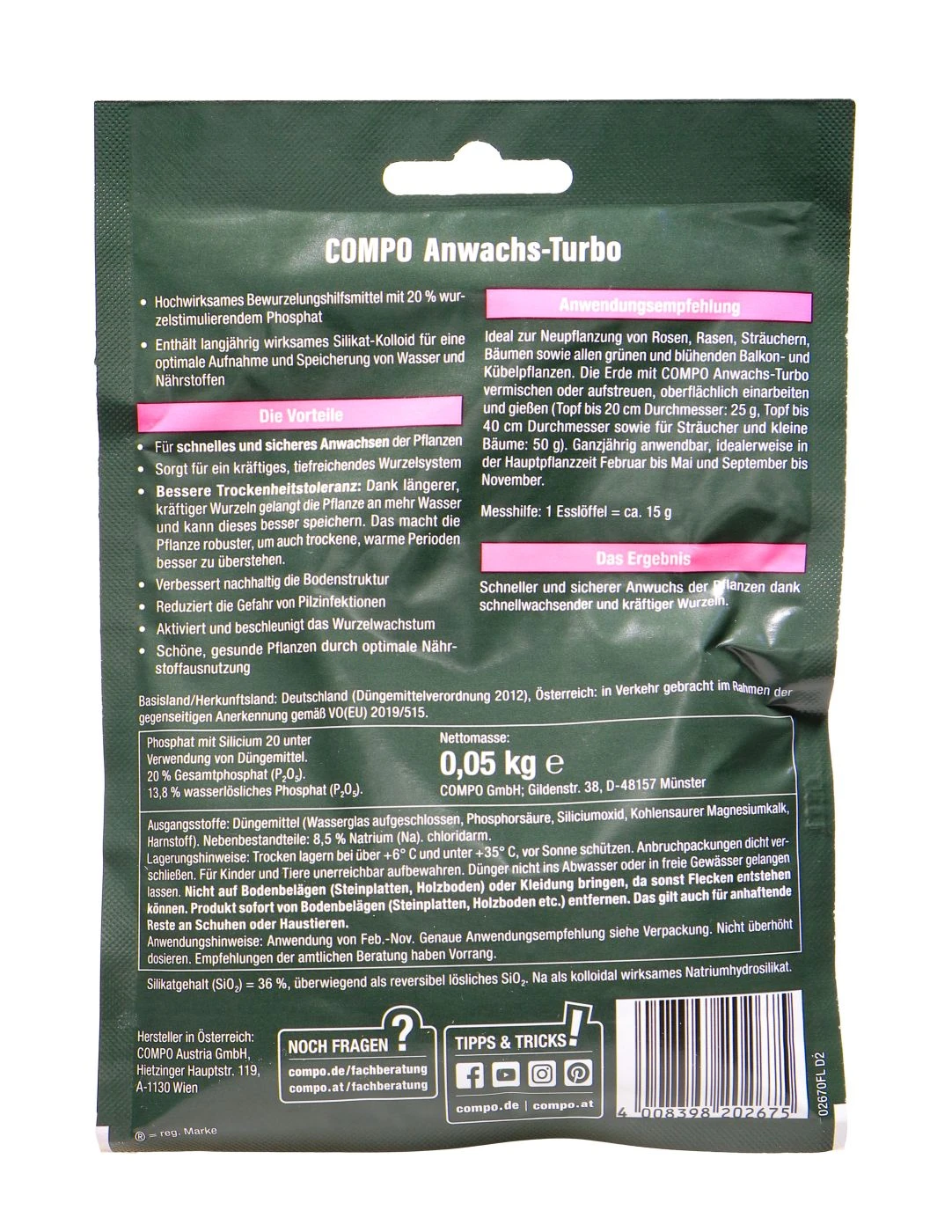 Compo Agrosil Wurzel Turbo - 50 G 2 Compo Agrosil Wurzel Turbo - 50 G – Bild 2