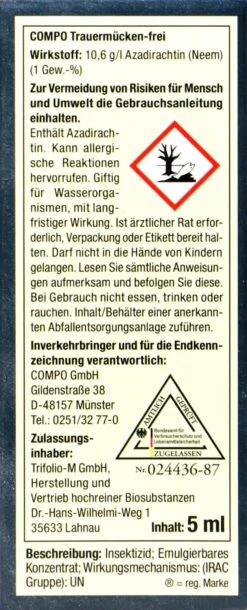 Compo Bio Trauermücken-Frei - 5 Ml 7 Compo Bio Trauermücken-Frei - 5 Ml -Gartenbedarf Laden Compo20Bio20Trauermuecken Frei 31330 L01