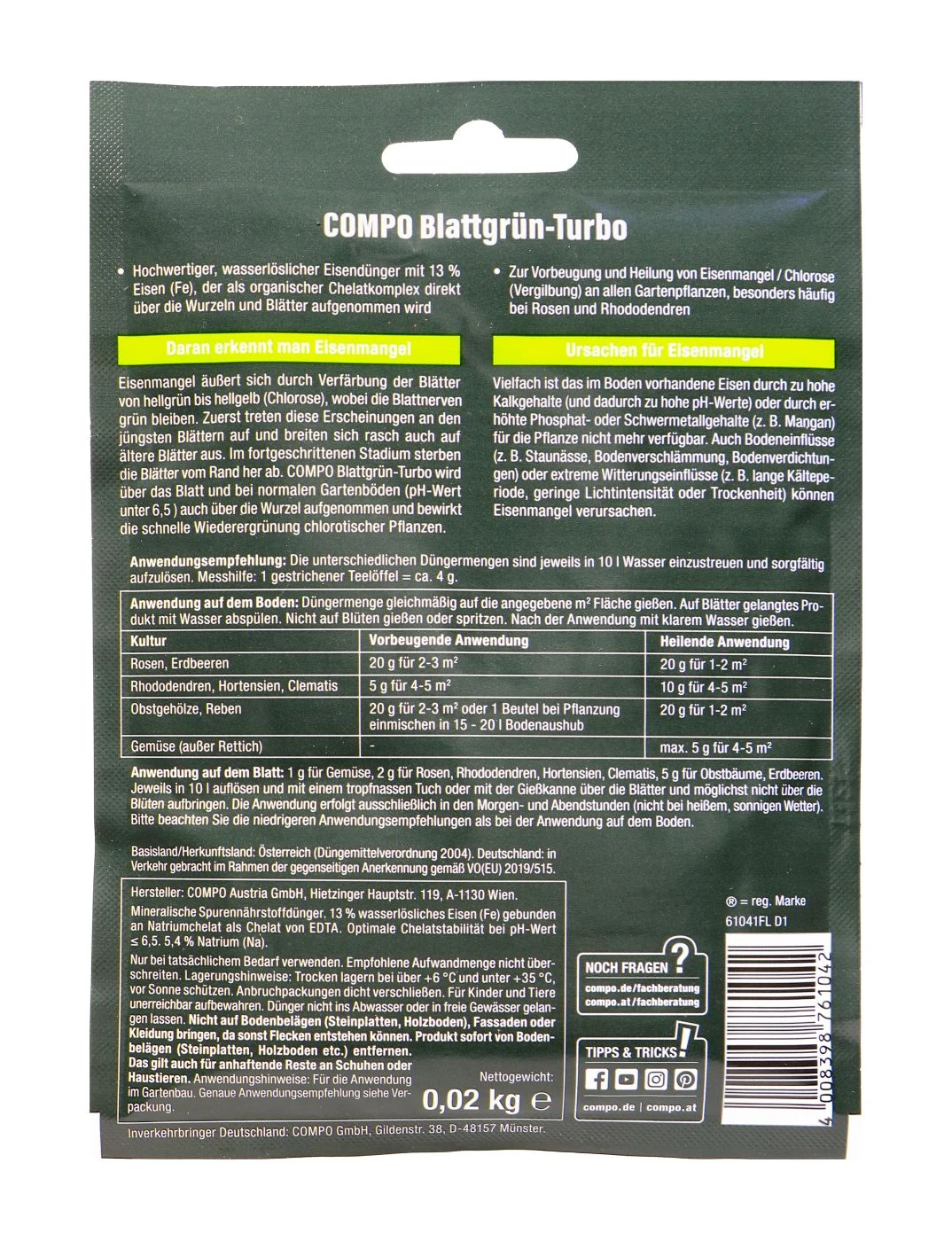 Compo Blattgrün-Turbo - 20 G 2 Compo Blattgrün-Turbo - 20 G – Bild 2