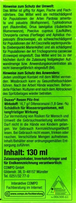 Compo Duaxo Rosen-Pilz-frei - 130 Ml 6 Compo Duaxo Rosen-Pilz-frei - 130 Ml -Gartenbedarf Laden Compo20Duaxo20Rosen20Pilz frei 31340 L01