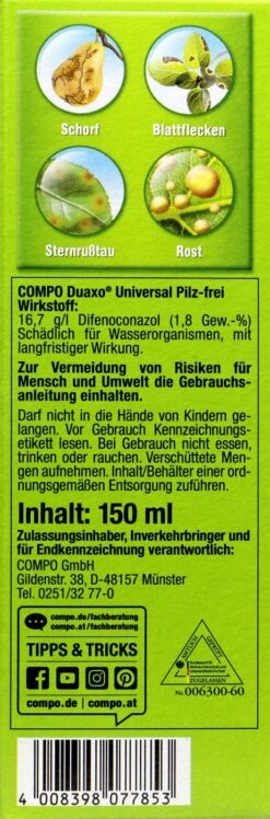 Compo Duaxo Universal Pilz-frei - 150 Ml -Gartenbedarf Laden Compo20Duaxo20Universal20Pilz frei 31148 L01