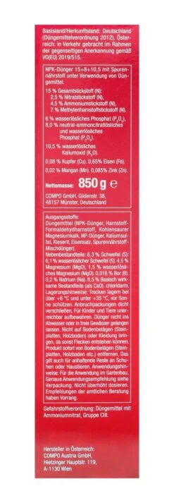 Compo Rosen Langzeit-Dünger - 0,85 Kg -Gartenbedarf Laden Compo20Rosenduenger 31829 R01