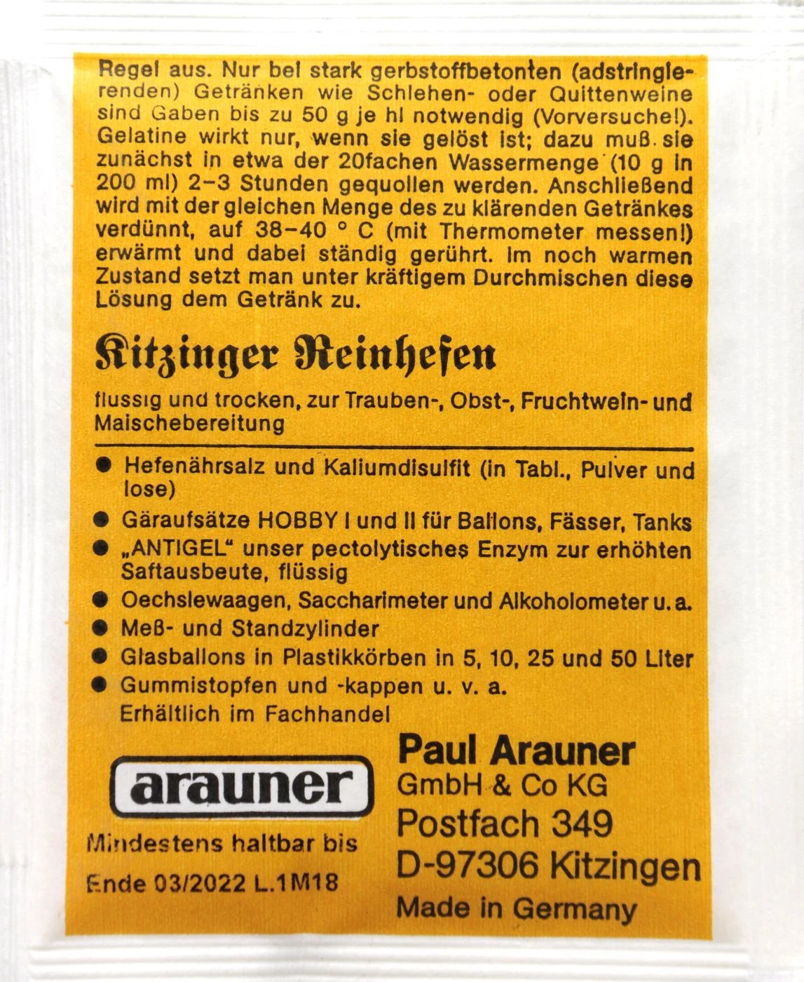 Kitzinger Gelatine Pulver - 10 G 1 Kitzinger Gelatine Pulver - 10 G