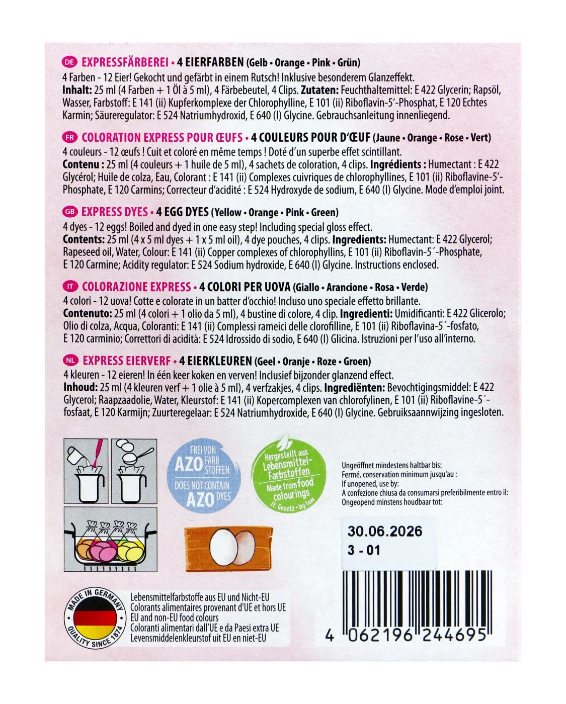 Heitmann Eierfarben Expressfärberei - 4 Farben 2 Heitmann Eierfarben Expressfärberei - 4 Farben – Bild 2