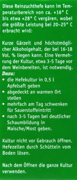 Kitzinger Reinzucht-Hefe Burgund - 20 Ml -Gartenbedarf Laden Kitzinger20Reinzucht Hefe 15125 L01