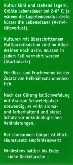 Kitzinger Reinzucht-Hefe Burgund - 20 Ml -Gartenbedarf Laden Kitzinger20Reinzucht Hefe 15125 R01