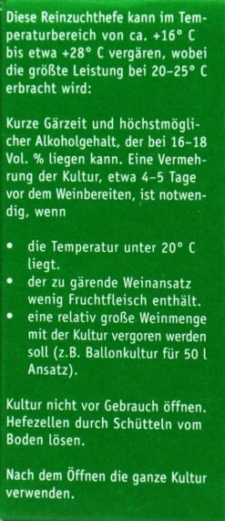 Kitzinger Reinzucht-Hefe Assmannshausen - 20 Ml 6 Kitzinger Reinzucht-Hefe Assmannshausen - 20 Ml -Gartenbedarf Laden Kitzinger20Reinzucht Hefe 15127 L01