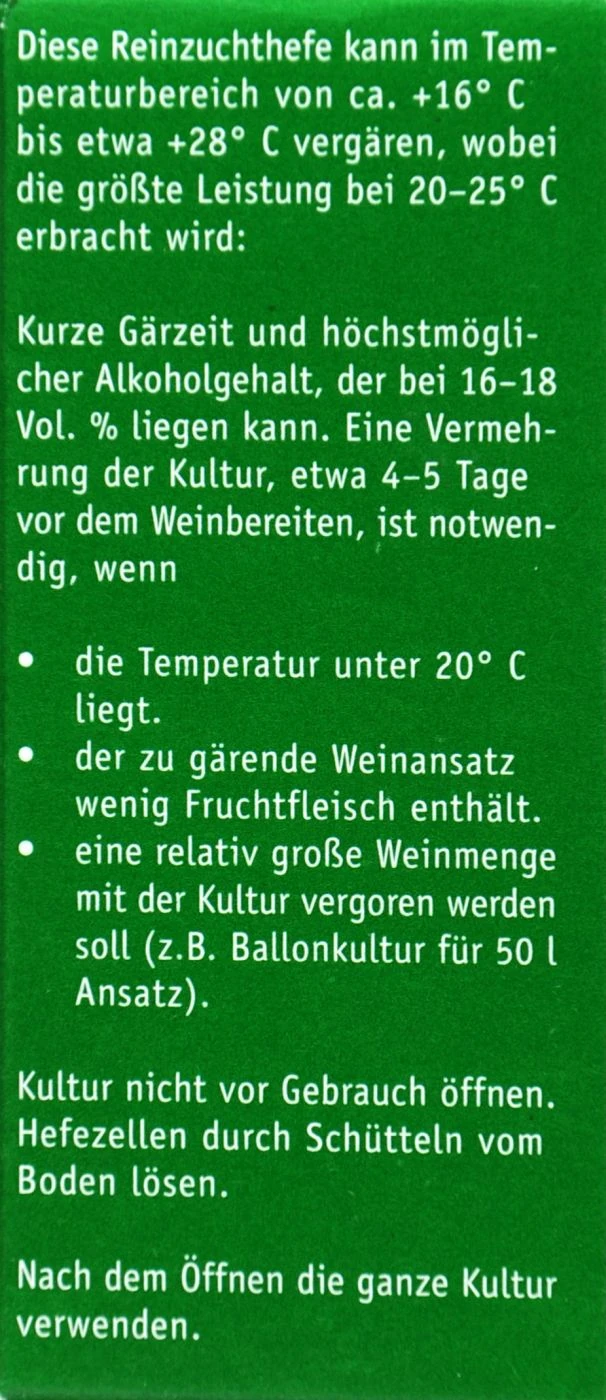Kitzinger Reinzucht-Hefe Assmannshausen - 20 Ml 3 Kitzinger Reinzucht-Hefe Assmannshausen - 20 Ml – Bild 3