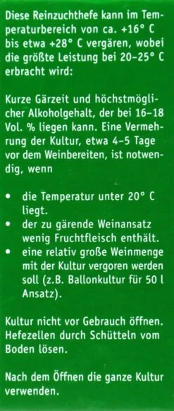 Kitzinger Reinzucht-Hefe Malaga - 20 Ml -Gartenbedarf Laden Kitzinger20Reinzuchthefe 15105 L01