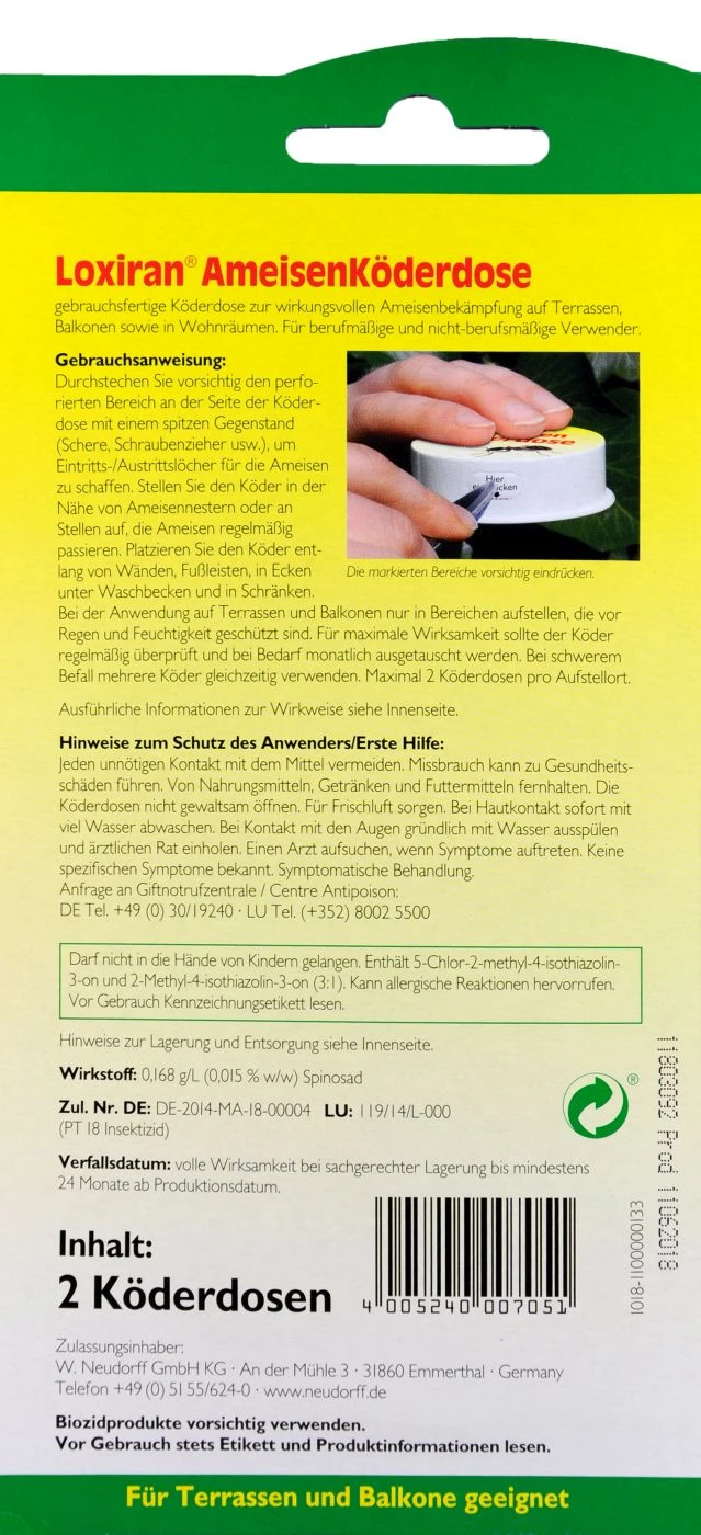 Neudorff Loxiran Ameisen Köderdose - 2 Stück 2 Neudorff Loxiran Ameisen Köderdose - 2 Stück – Bild 2