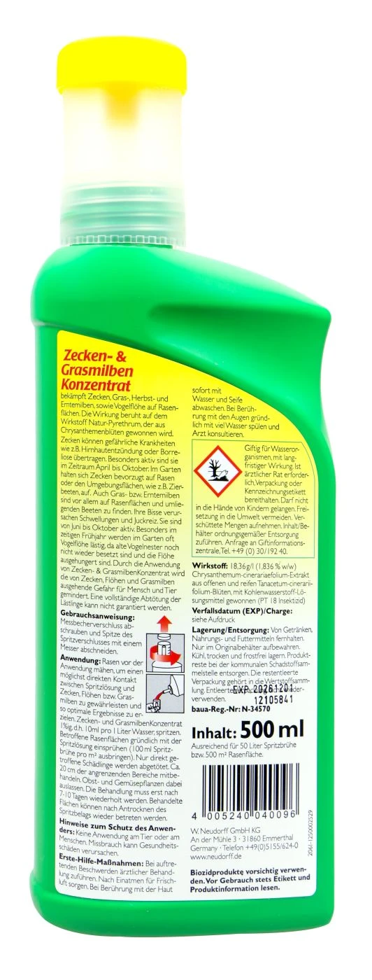Neudorff Zecken- Und Grasmilben Konzentrat - 0,5 L 2 Neudorff Zecken- Und Grasmilben Konzentrat - 0,5 L – Bild 2