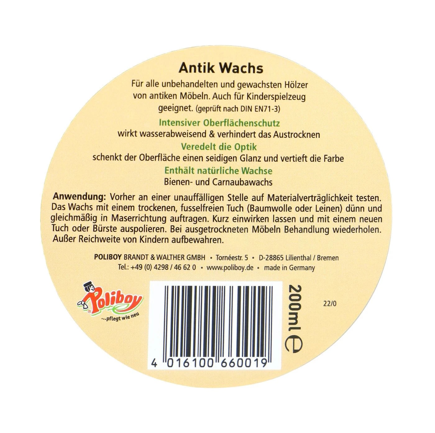 Poliboy Antik Wachs - 200 Ml 2 Poliboy Antik Wachs - 200 Ml – Bild 2