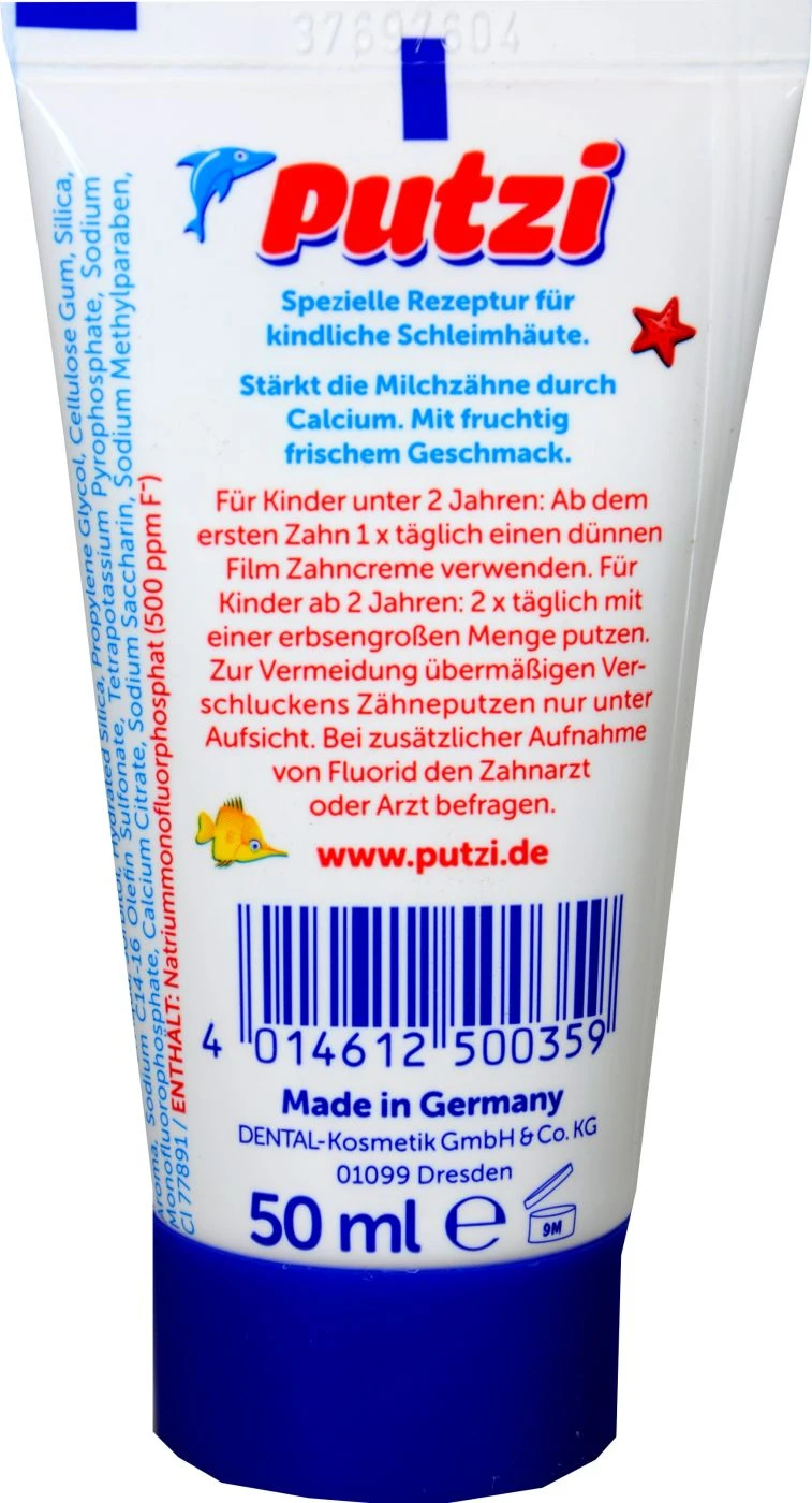 Putzi Kinder Zahncreme Calcium - 50 Ml 2 Putzi Kinder Zahncreme Calcium - 50 Ml – Bild 2