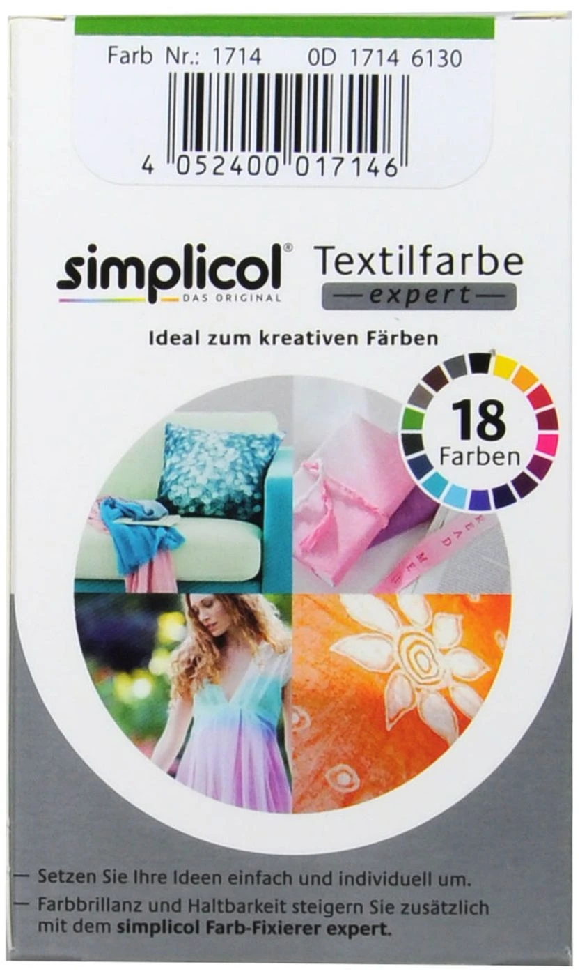 Simplicol Expert Apfel-Grün Textilfarbe - 1714 - 150 G 3 Simplicol Expert Apfel-Grün Textilfarbe - 1714 - 150 G – Bild 3
