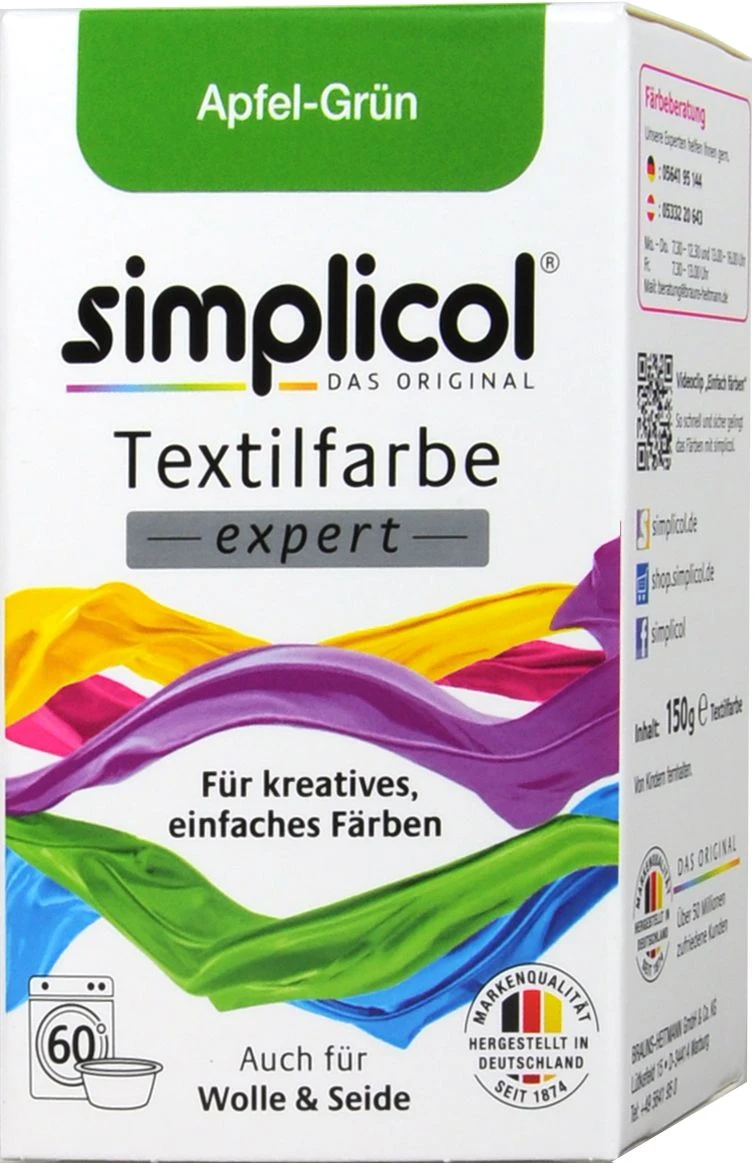 Simplicol Expert Apfel-Grün Textilfarbe - 1714 - 150 G 1 Simplicol Expert Apfel-Grün Textilfarbe - 1714 - 150 G