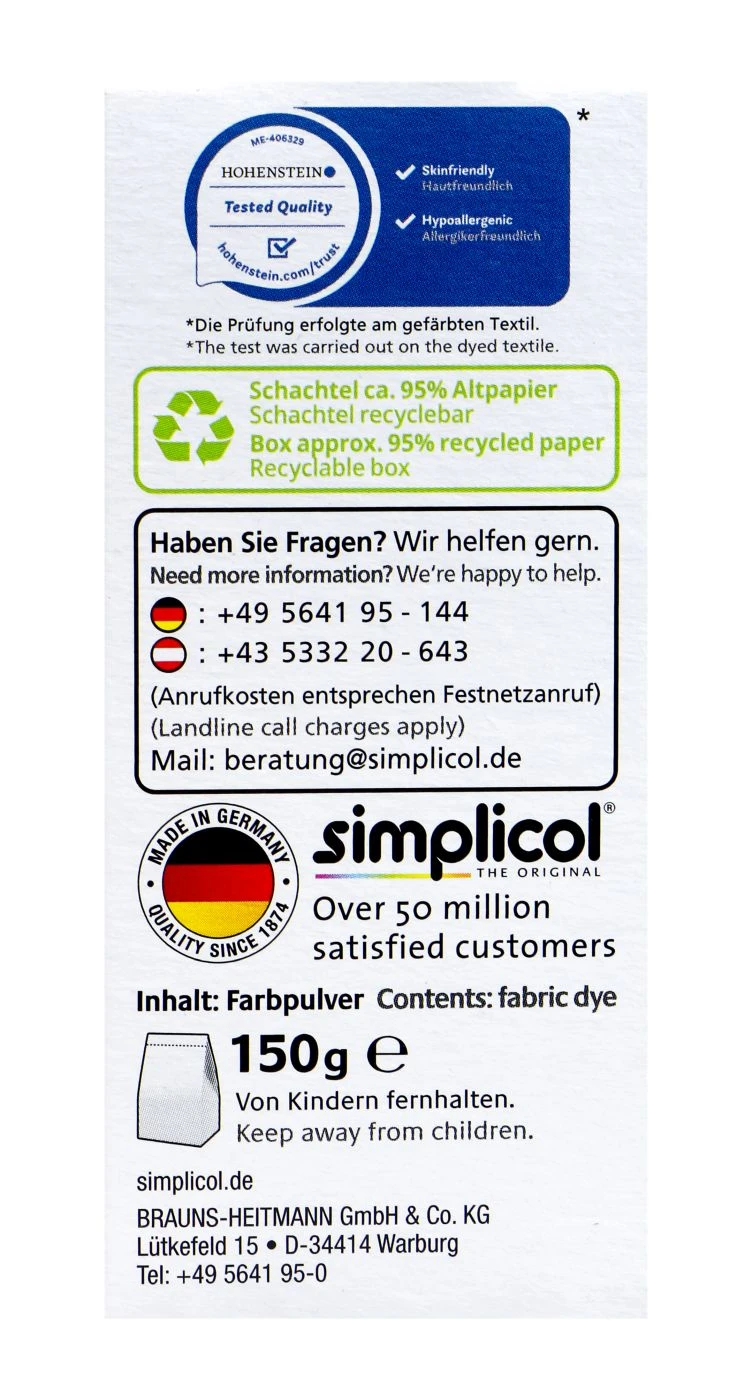 Simplicol Expert Efeu-Grün Textilfarbe - 1713 - 150 G 2 Simplicol Expert Efeu-Grün Textilfarbe - 1713 - 150 G – Bild 2