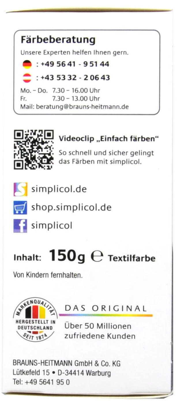 Simplicol Expert Enzian-Blau Textilfarbe - 1709 - 150 G 2 Simplicol Expert Enzian-Blau Textilfarbe - 1709 - 150 G – Bild 2