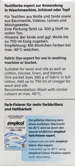 Simplicol Expert Flieder-Lila Textilfarbe - 1707 - 150 G -Gartenbedarf Laden Simplicol20Expert20Flieder Lila20Textilfarbe 27415 L01