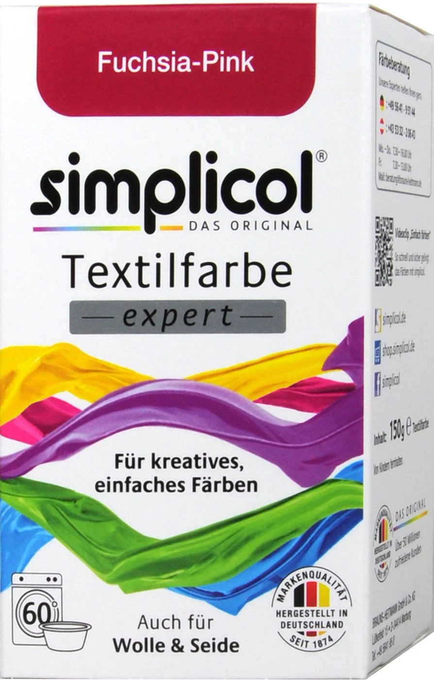 Simplicol Expert Fuchsia-Pink Textilfarbe - 1705 - 150 G 1 Simplicol Expert Fuchsia-Pink Textilfarbe - 1705 - 150 G