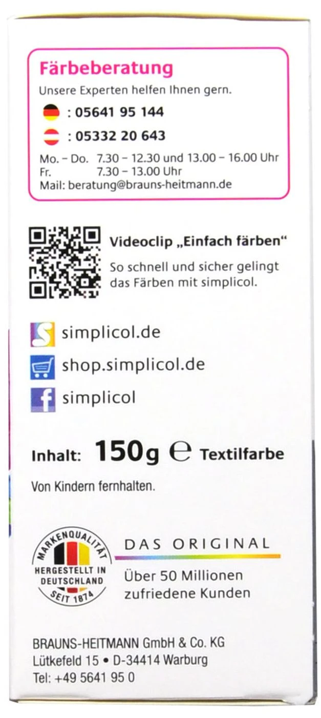 Simplicol Expert Mais-Gelb Textilfarbe - 1701 - 150 G 2 Simplicol Expert Mais-Gelb Textilfarbe - 1701 - 150 G – Bild 2