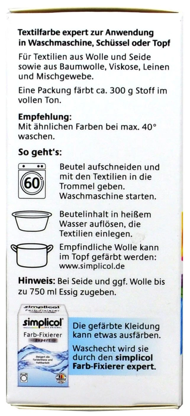 Simplicol Expert Marine-Blau Textilfarbe - 1708 - 150 Ml 4 Simplicol Expert Marine-Blau Textilfarbe - 1708 - 150 Ml – Bild 4