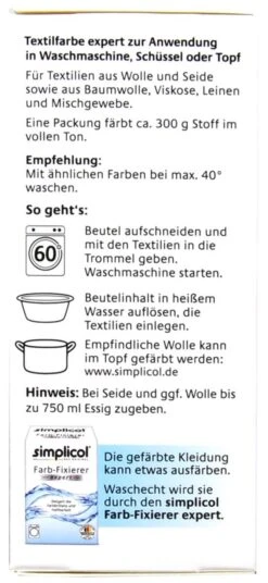 Simplicol Expert Mohn-Rot Textilfarbe - 1703 - 150 G -Gartenbedarf Laden Simplicol20Expert20Mohn Rot20Textilfarbe 27406 L01