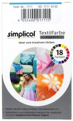 Simplicol Expert Südsee-Türkis Textilfarbe - 1711 - 150 G -Gartenbedarf Laden Simplicol20Expert20Suedsee Tuerkis20Textilfarbe 27106 H01
