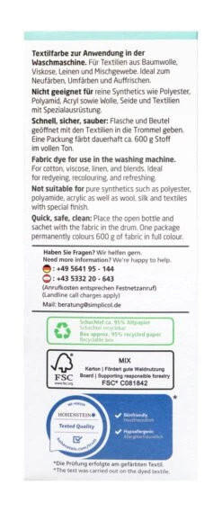 Simplicol Intensiv Mint-Petrol Textilfarbe - 1027251 -Gartenbedarf Laden Simplicol20Intensiv20Mint Petrol 26636 L01