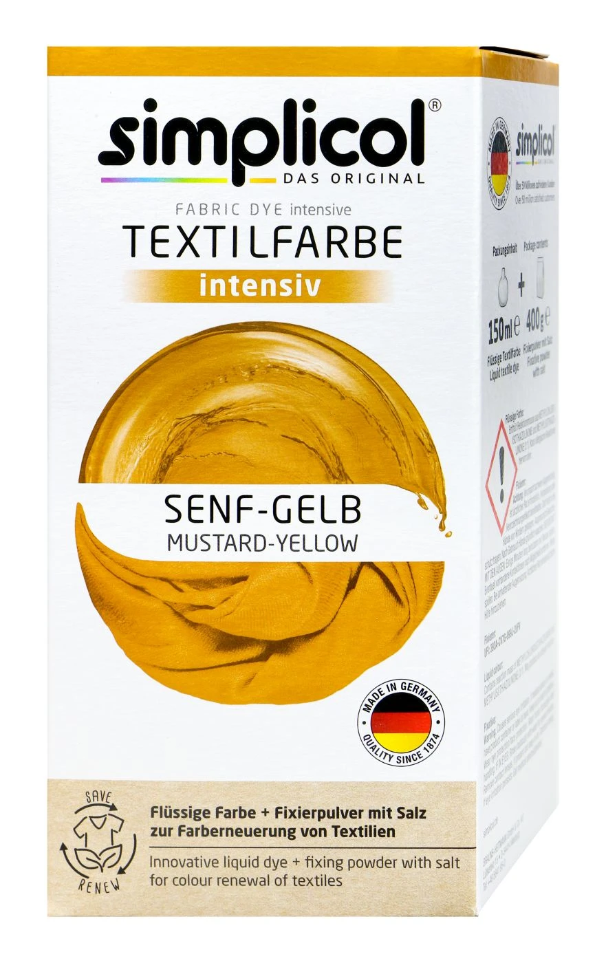 Simplicol Intensiv Senf-Gelb Textilfarbe - 7247 1 Simplicol Intensiv Senf-Gelb Textilfarbe - 7247