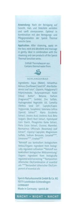 Speick Thermal Sensitiv Nachtcreme - 50 Ml -Gartenbedarf Laden Speick20Thermal20Sensitiv20Nachtcreme 25420 R01