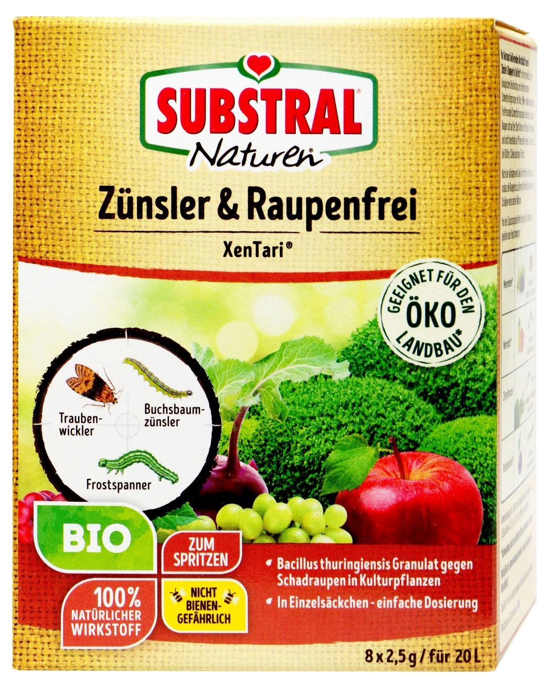 Naturen Bio Zünsler & Raupenfrei XenTari - 20 G 1 Naturen Bio Zünsler & Raupenfrei XenTari - 20 G