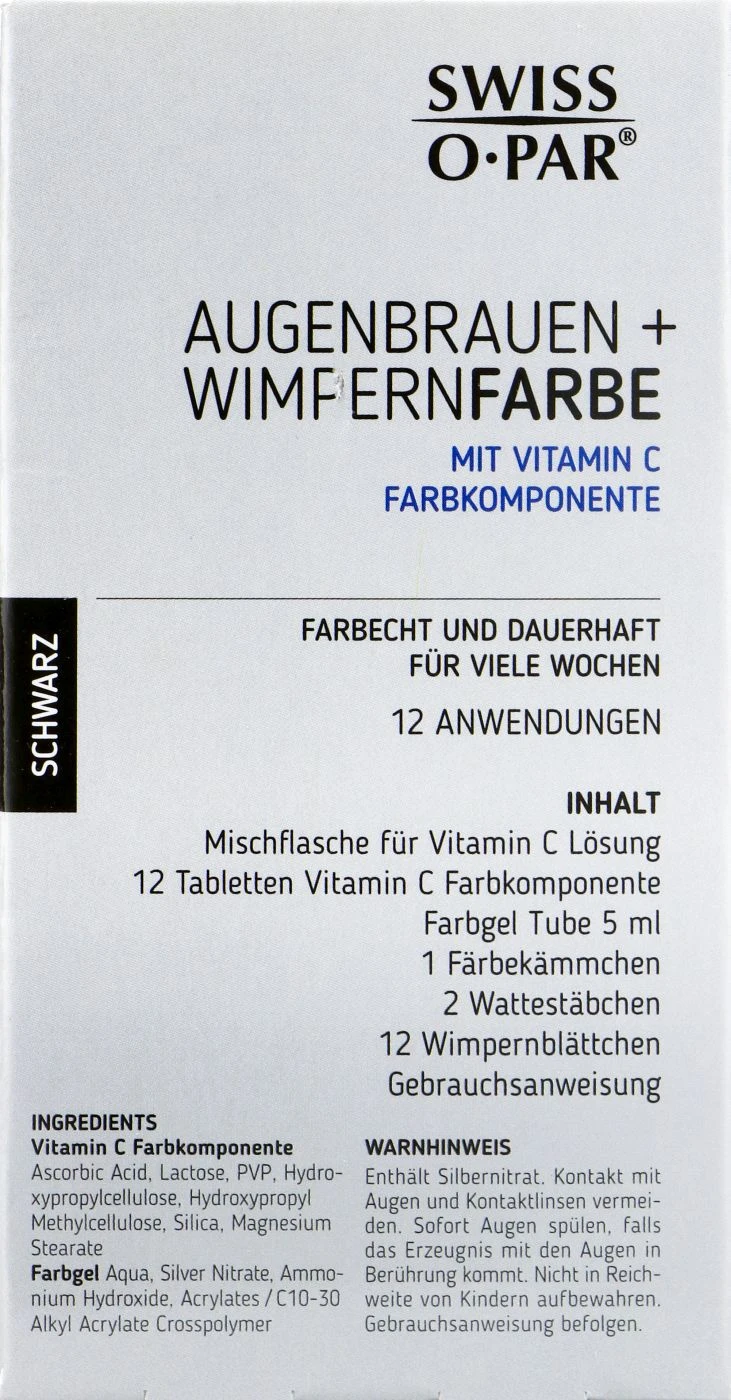 Swiss-o-Par Augenbrauen & Wimpernfarbe - Schwarz 2 Swiss-o-Par Augenbrauen & Wimpernfarbe - Schwarz – Bild 2