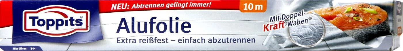 Toppits Alu-Folie Mit Abreißkante - 10 M 1 Toppits Alu-Folie Mit Abreißkante - 10 M